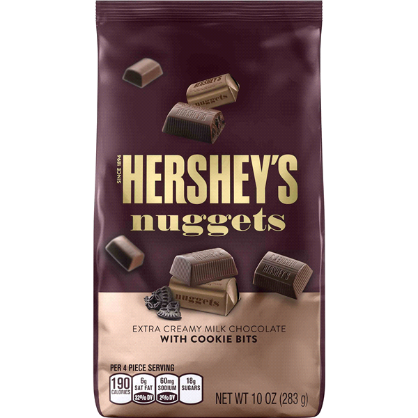 slide 1 of 1, Hershey's Nuggets Extra Creamy Milk Chocolate With Cookie Bits, 10 oz