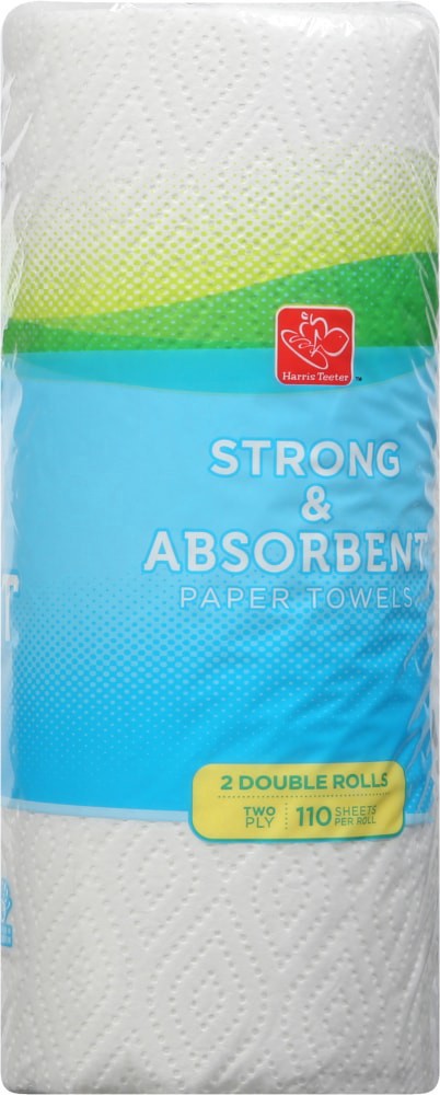 slide 2 of 4, Harris Teeter Strong & Absorbent Paper Towels Double Rolls, 2 ct