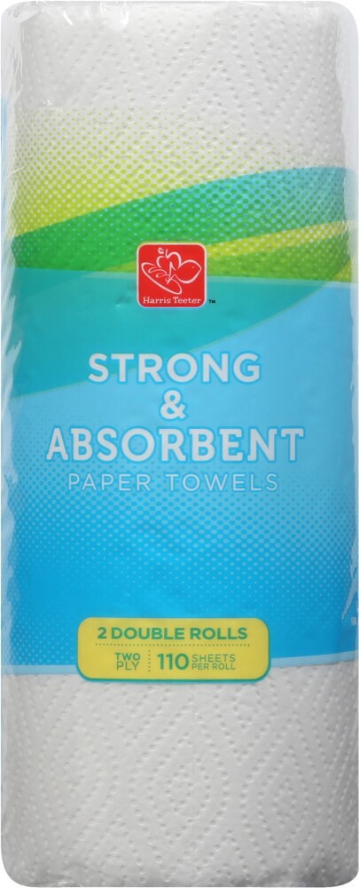 slide 3 of 4, Harris Teeter Strong & Absorbent Paper Towels Double Rolls, 2 ct