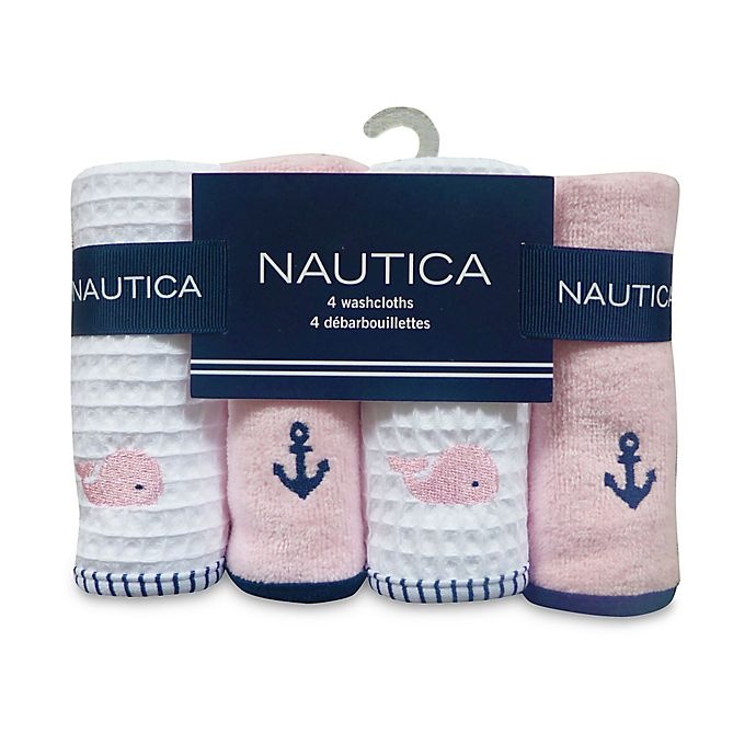 slide 1 of 4, Nautica Washcloths - Pink, 4 ct