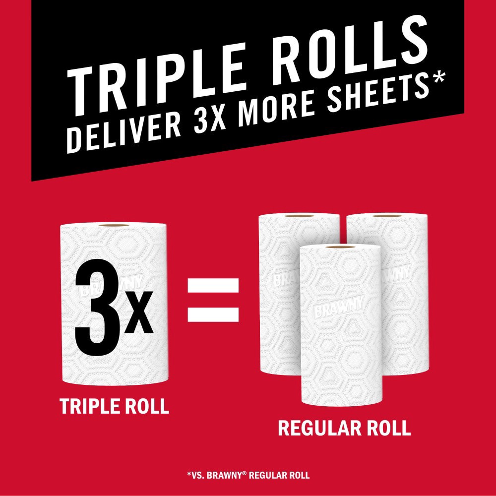 slide 3 of 5, Brawny Tear-A-Square Paper Towels, 6 Triple Rolls, 6 ct