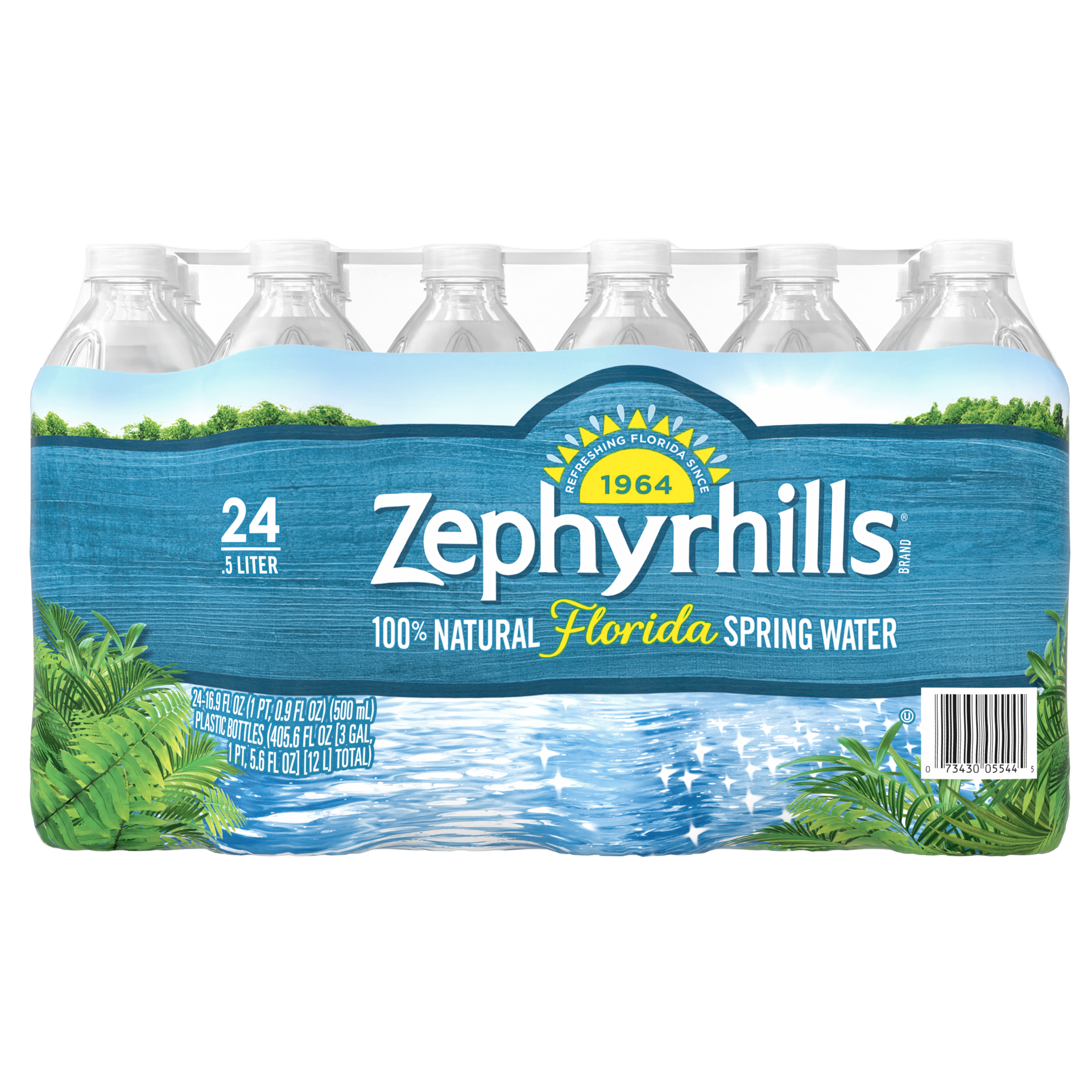 slide 1 of 8, ZEPHYRHILLS Brand 100% Natural Spring Water, (Pack of 24) - 16.9 fl oz, 16.9 fl oz