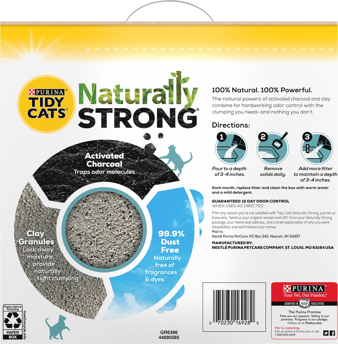 slide 6 of 9, Purina Tidy Cats Unscented, Clumping, Natural Cat Litter, Naturally Strong Clay Multi Cat Litter, 35 lb