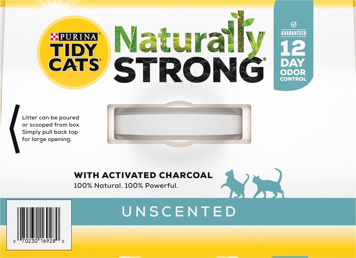 slide 8 of 9, Purina Tidy Cats Unscented, Clumping, Natural Cat Litter, Naturally Strong Clay Multi Cat Litter, 35 lb