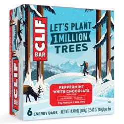 CLIF BAR - Peppermint White Chocolate Flavor - Made with Organic Oats - 11g Protein - Non-GMO - Plant Based - Seasonal Energy Bars - 2.4 oz. (6 Pack) - 14.4 oz