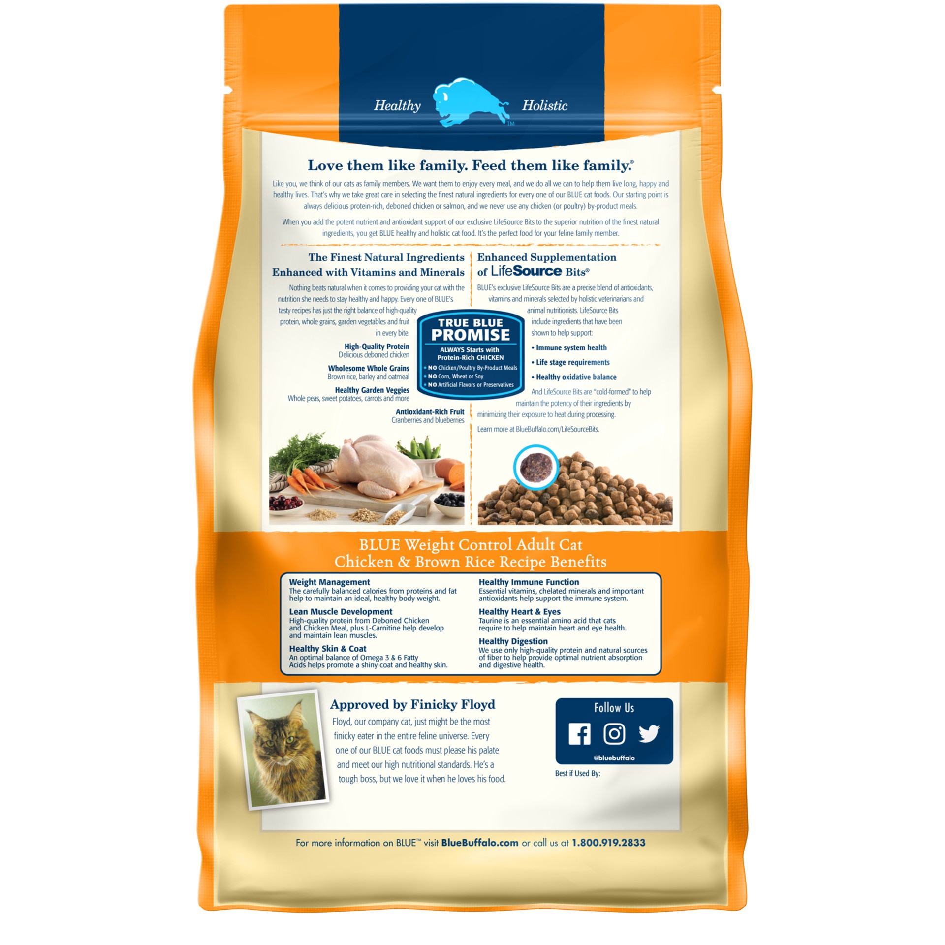 slide 5 of 20, Blue Buffalo Weight Control Adult Chicken - Dry Cat Food, 