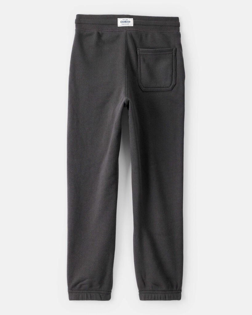 slide 3 of 3, Oshkosh Boys Solid Fleece Drawstring Joggers - Black Black 6, 1 ct