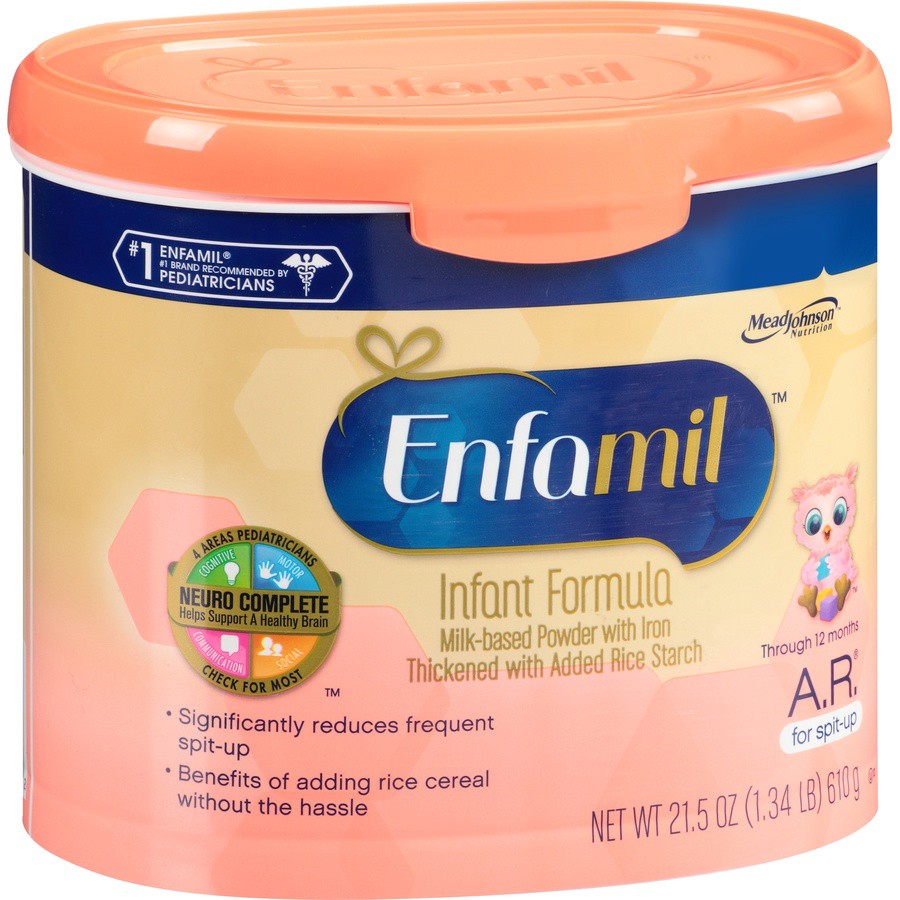 slide 2 of 8, Enfamil A.R. Infant Formula, Clinically Proven to Reduce Reflux & Spit-Up in 1 Week, with Iron, DHA for Brain Development, Probiotics to Support Digestive & Immune Health, Powder Tub, 19.5 Oz, 19.5 oz