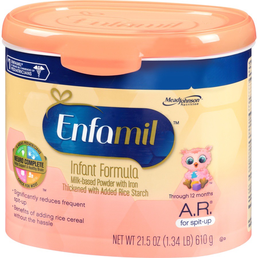 slide 3 of 8, Enfamil A.R. Infant Formula, Clinically Proven to Reduce Reflux & Spit-Up in 1 Week, with Iron, DHA for Brain Development, Probiotics to Support Digestive & Immune Health, Powder Tub, 19.5 Oz, 19.5 oz