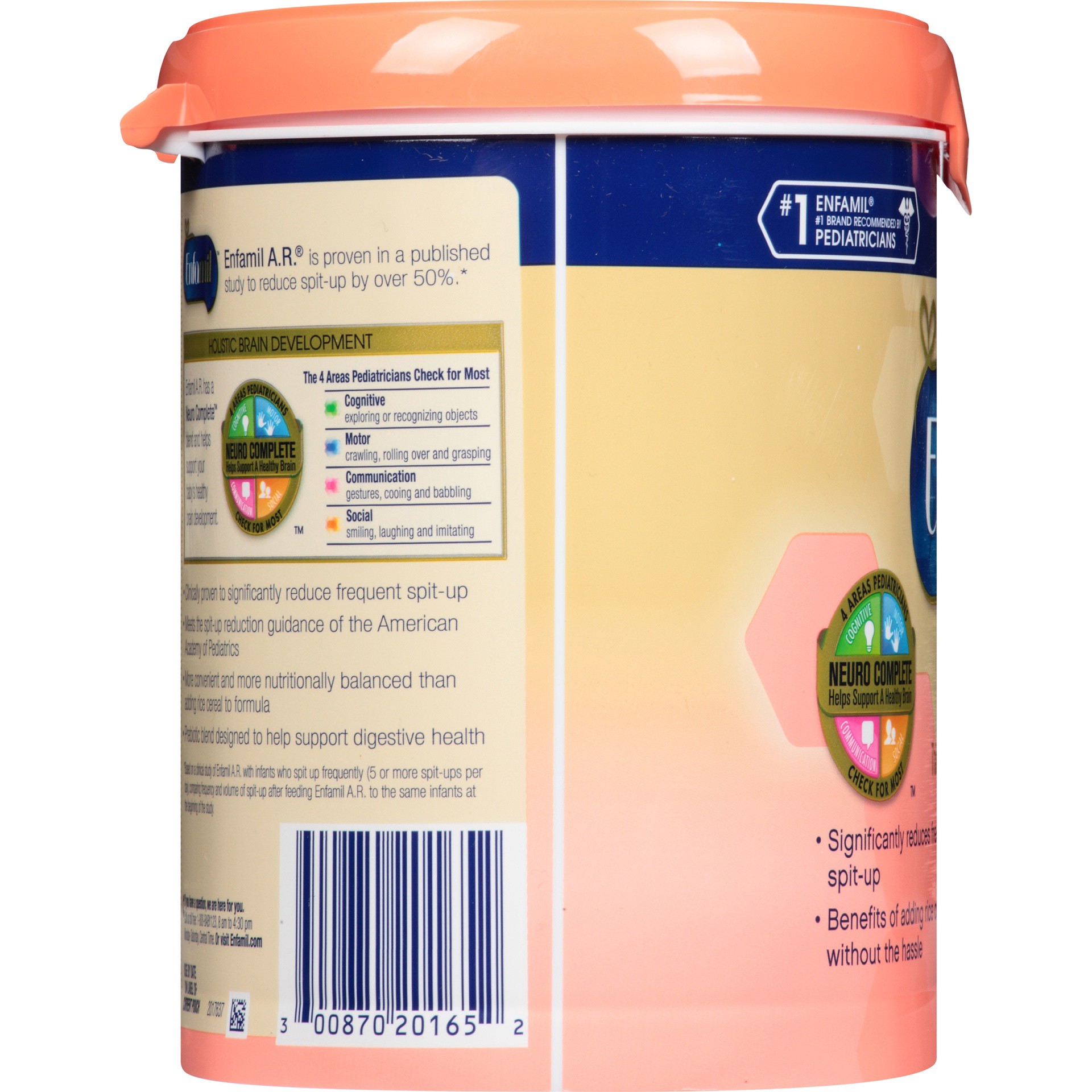 slide 4 of 8, Enfamil A.R. Infant Formula, Clinically Proven to Reduce Reflux & Spit-Up in 1 Week, with Iron, DHA for Brain Development, Probiotics to Support Digestive & Immune Health, Powder Tub, 19.5 Oz, 19.5 oz