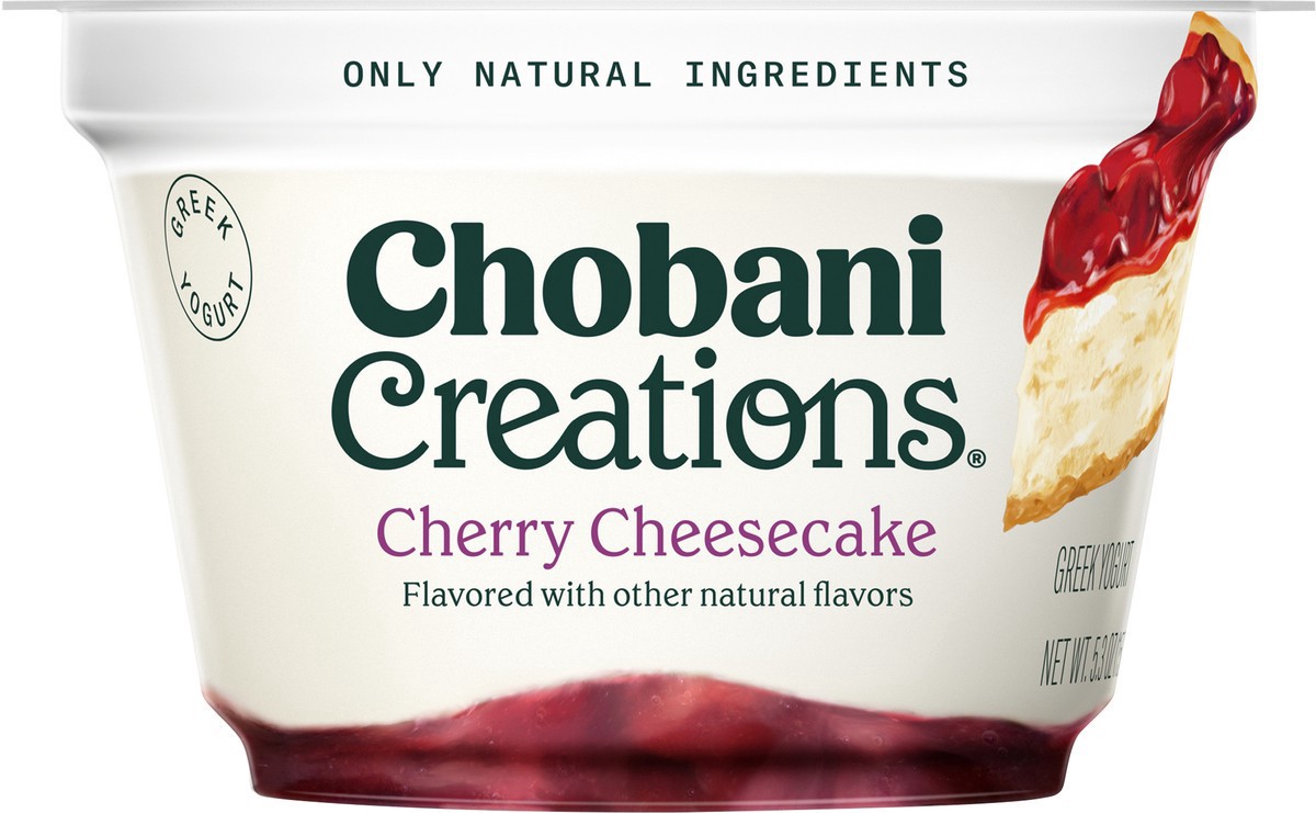 slide 6 of 13, Chobani Yogurt, Greek, Cherry Cheesecake, 5.3 oz