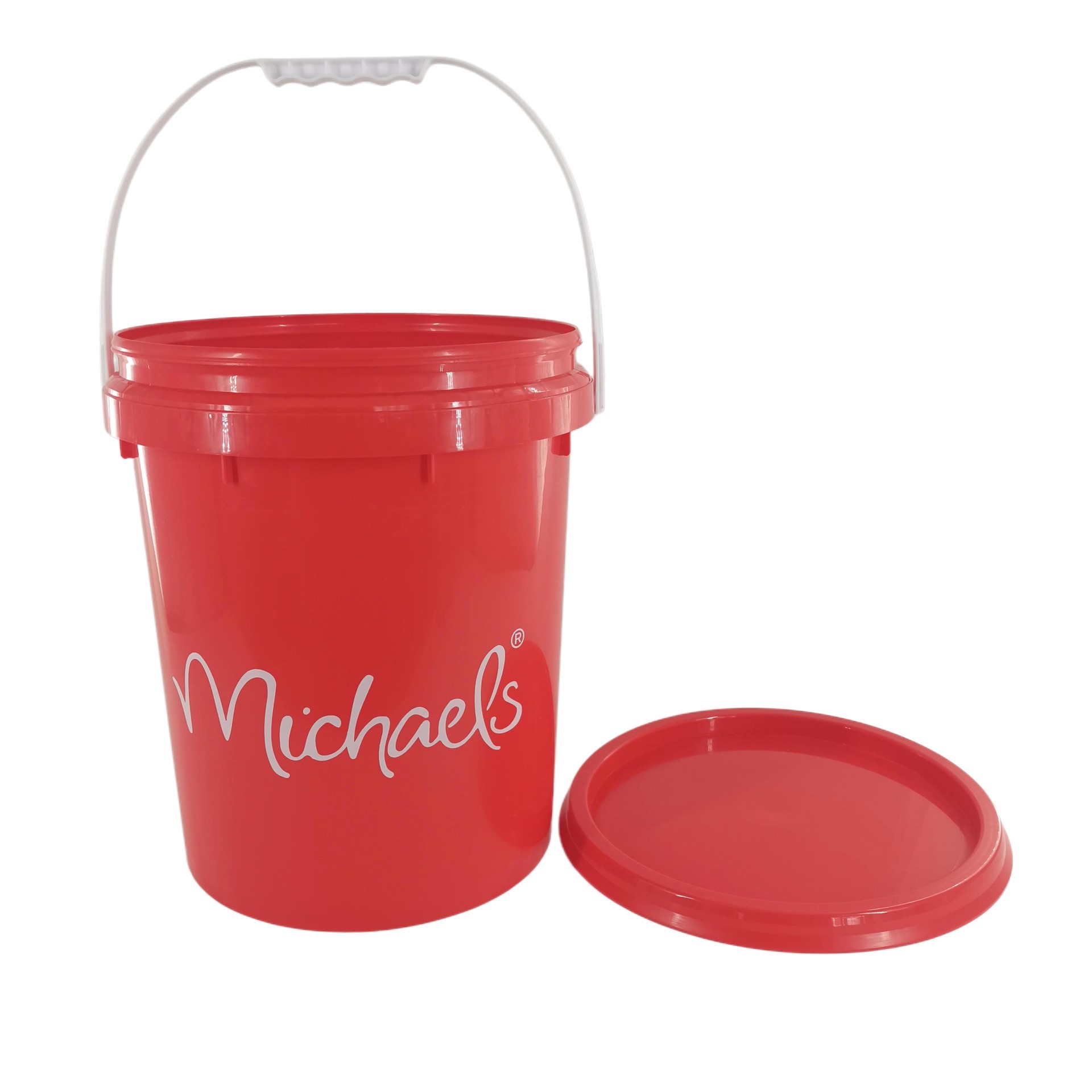 slide 2 of 6, 5gal. Red Craft Bucket With Lid By Craft Smart, 5 gal