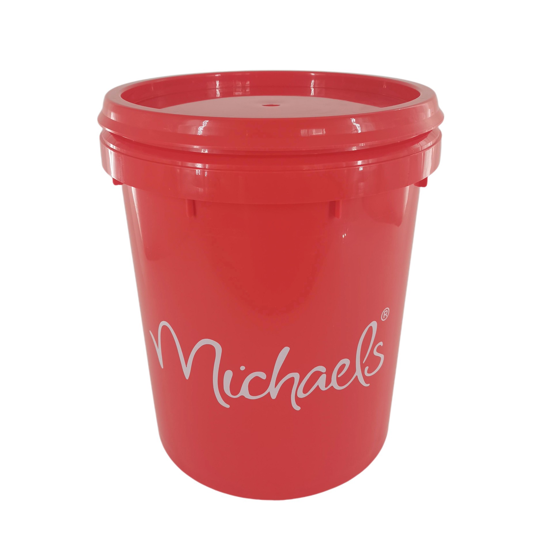 slide 3 of 6, 5gal. Red Craft Bucket With Lid By Craft Smart, 5 gal
