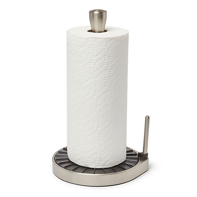 slide 1 of 3, Umbra Spin Click N Tear Paper Towel Holder - Nickel/Black, 1 ct