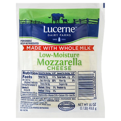 slide 1 of 1, Lucerne Cheese Ball Mozzarella Whole Milk, 16 oz