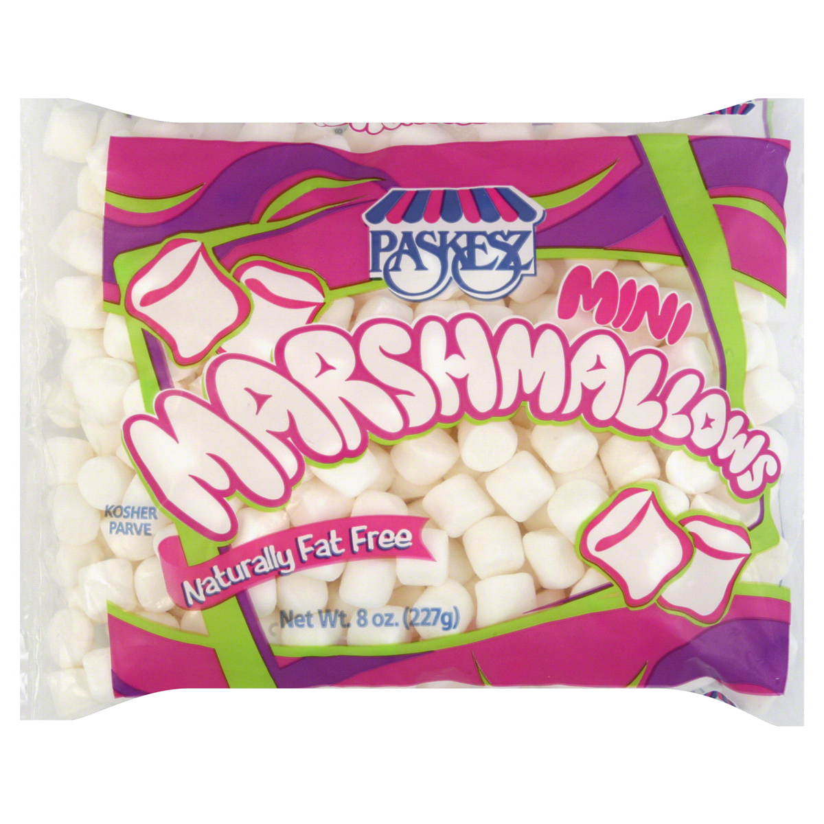 slide 1 of 1, Paskesz Fat Free Mini Marshmallows, 8 oz