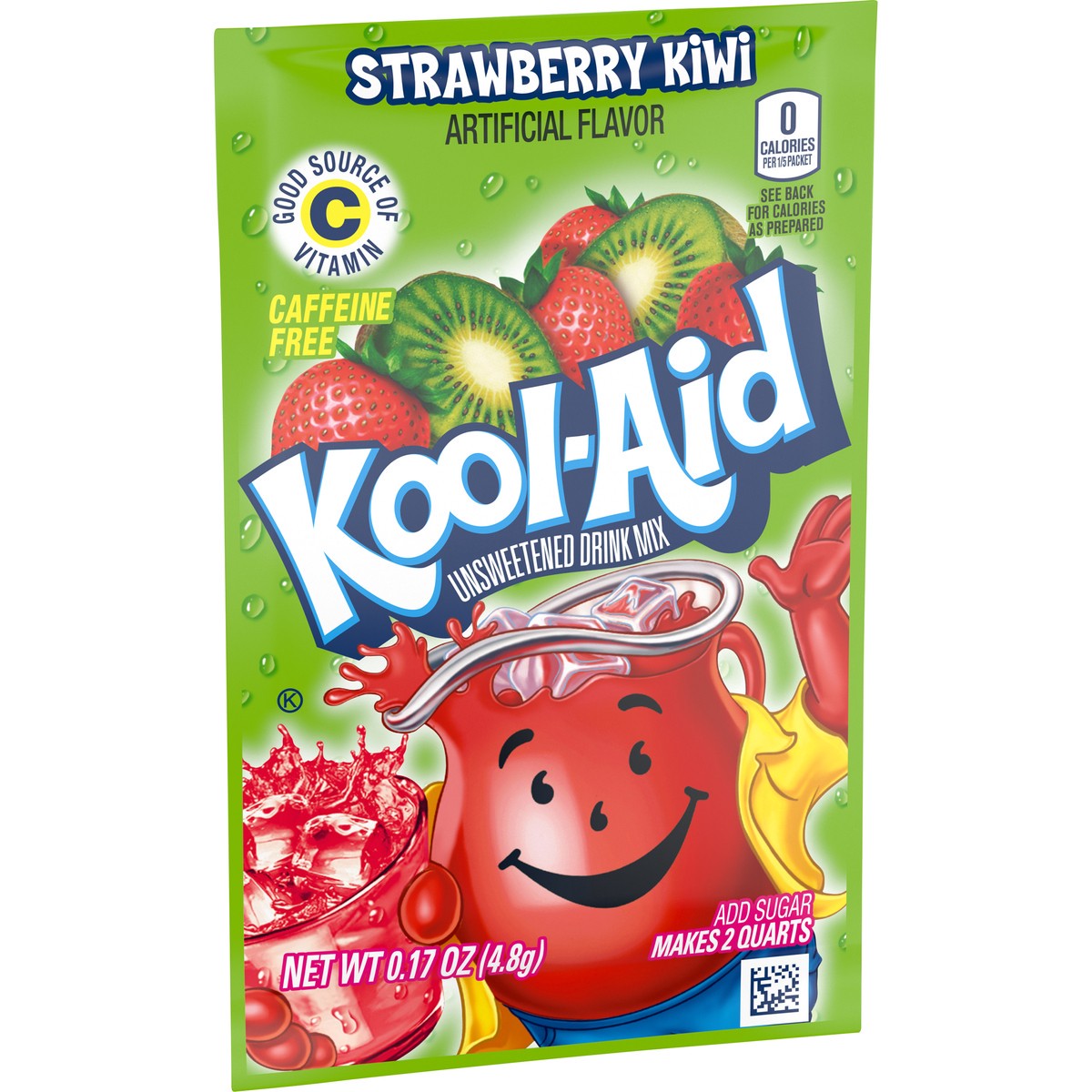 slide 5 of 9, Kool-Aid Unsweetened Strawberry Kiwi Artificially Flavored Powdered Soft Drink Mix, 0.17 oz Packet, 0.17 oz