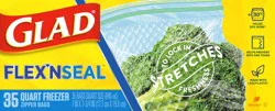 Glad Flex'NSeal Quart Freezer Zipper Bags 35 ea
