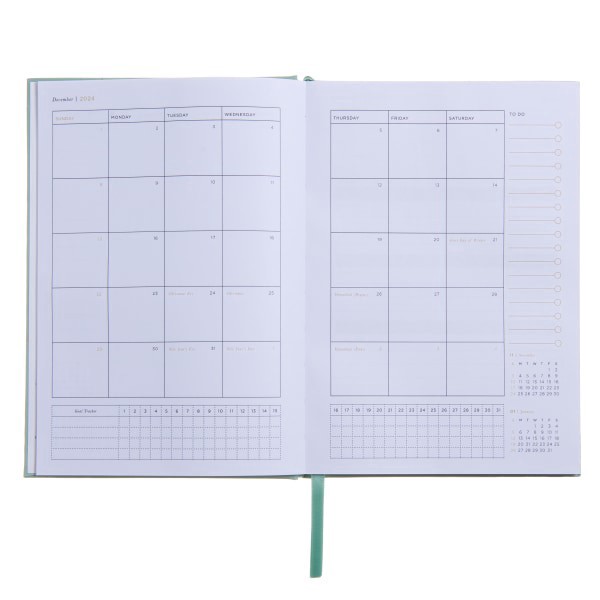 slide 3 of 5, 2025 Russell & Hazel Weekly/Monthly Hardcover Casebound Planner, 5-15/16"" X 8-3/8"", Gray/Black/White, January 2025 To December 2025, 1 ct