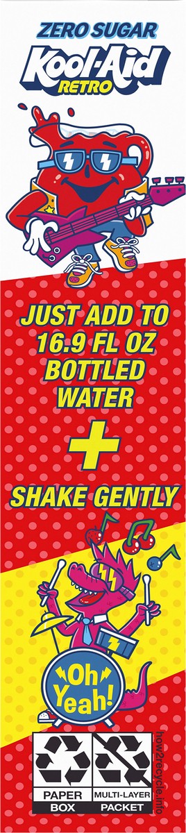 slide 2 of 9, Kool-Aid Retro Rock-A-Dile Red Mixed Berry Zero Sugar Artificially Flavored Powdered Soft Drink Mix, 6 ct On-the-Go-Packets, 6 ct