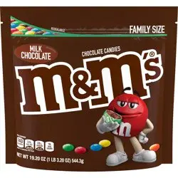 M&M's Milk Chocolate Candy, Family Size, 19.2 oz Bag