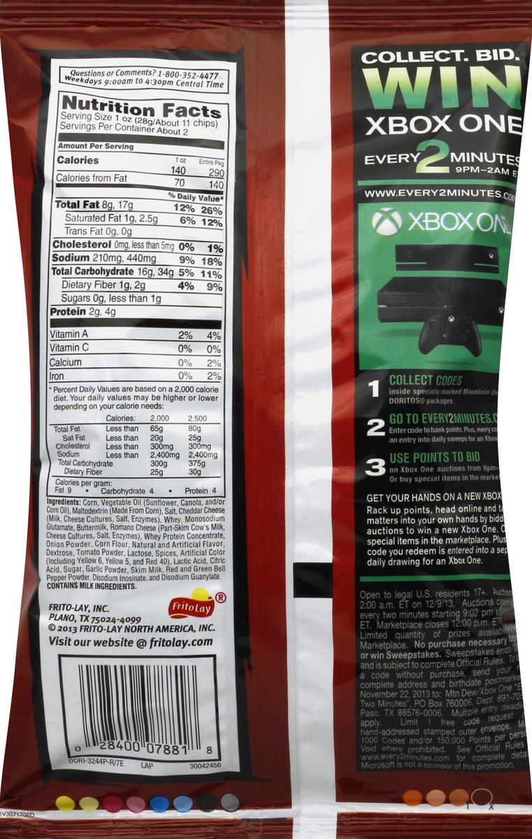 slide 3 of 6, Doritos Tortilla Chips 2.125 oz, 2.12 oz