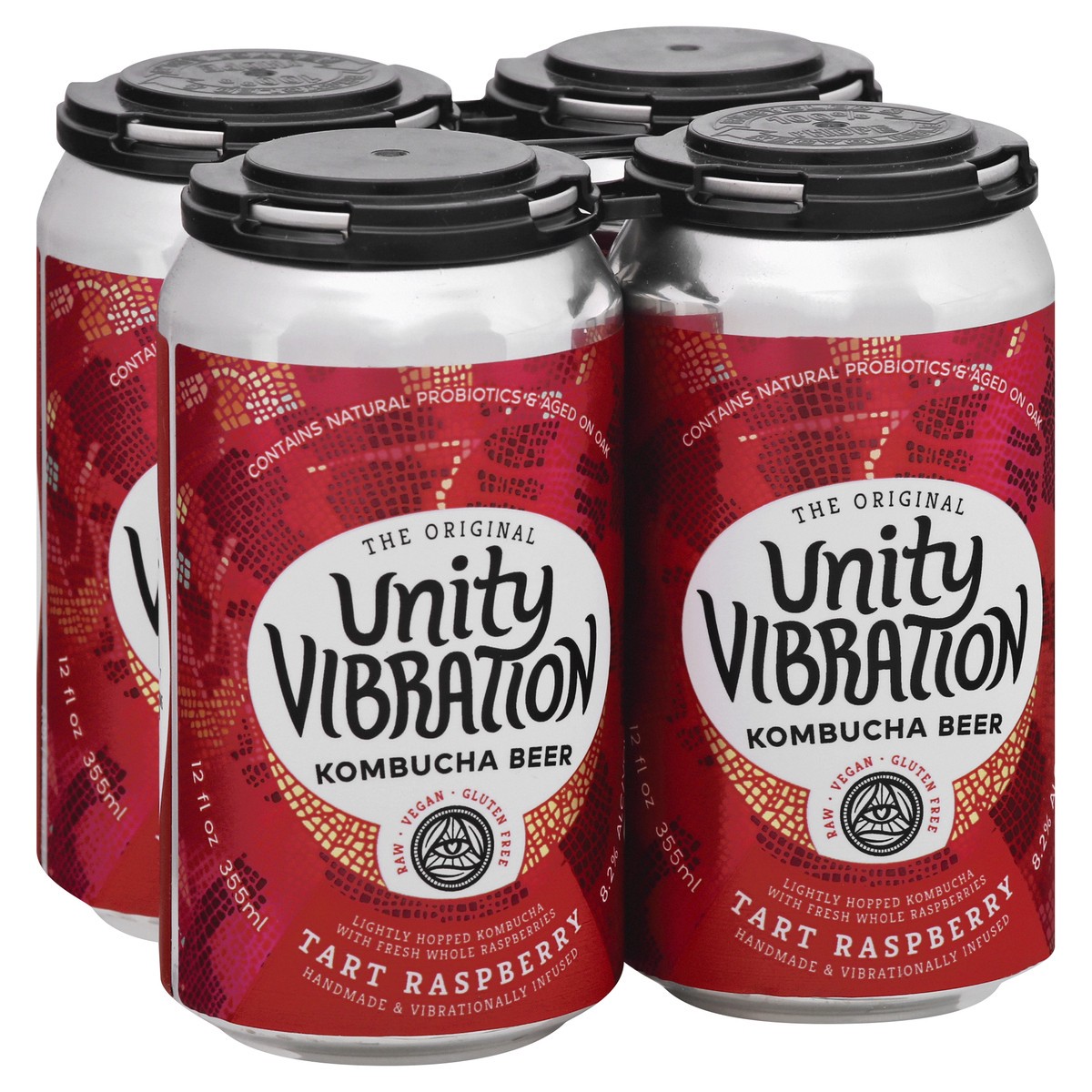 slide 7 of 9, Unity Vibration Raspberry Kombucha, 4 ct; 12 fl oz