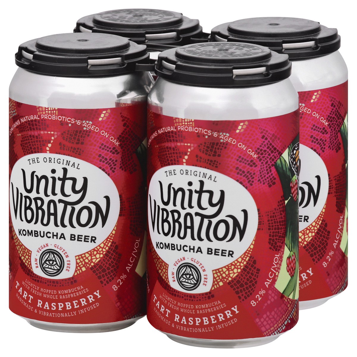 slide 2 of 9, Unity Vibration Raspberry Kombucha, 4 ct; 12 fl oz