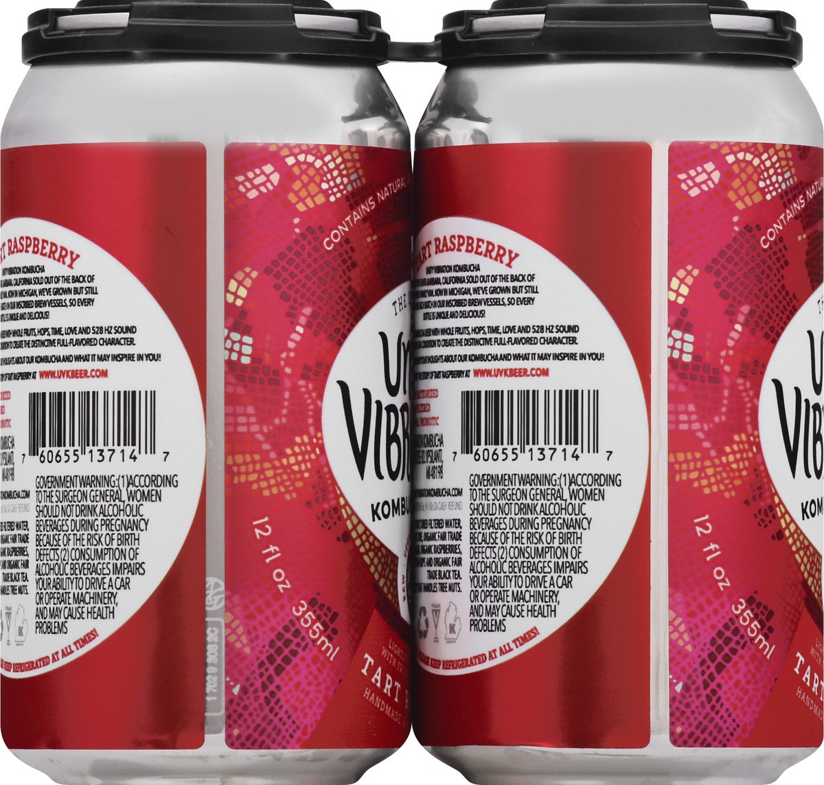 slide 3 of 9, Unity Vibration Raspberry Kombucha, 4 ct; 12 fl oz