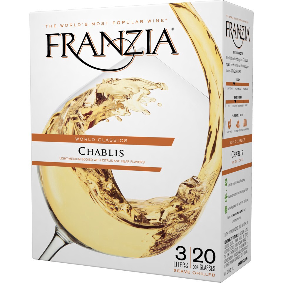 slide 3 of 6, Franzia Chablis White Wine - 3L Box, 3 liter