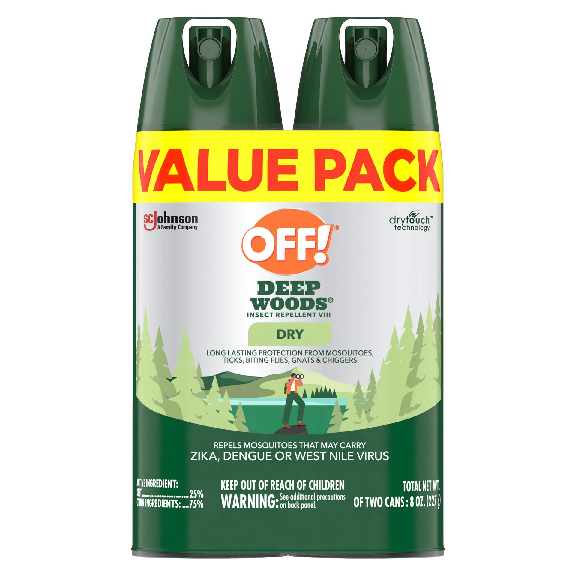 slide 1 of 5, OFF! Deep Woods Dry Value Pack Insect Repellent VIII Value Pack Can 2 ea, 8 oz