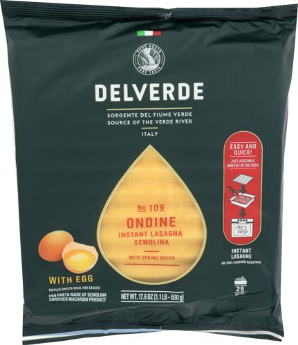 slide 1 of 1, Delverde Ondine Instant Lasagna Semolina, 17.6 oz