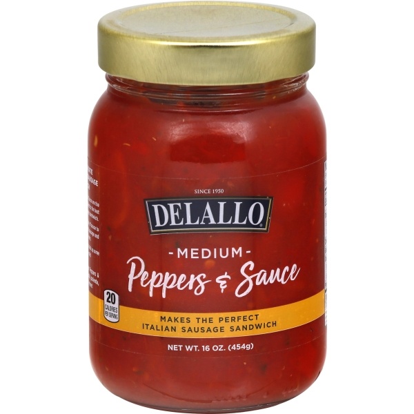 slide 1 of 1, DeLallo Medium Hot Peppers & Sauce, 16 oz