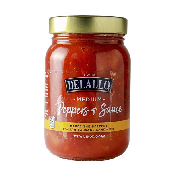 slide 1 of 8, dellalo Peppers & Sauce 16 oz, 16 oz