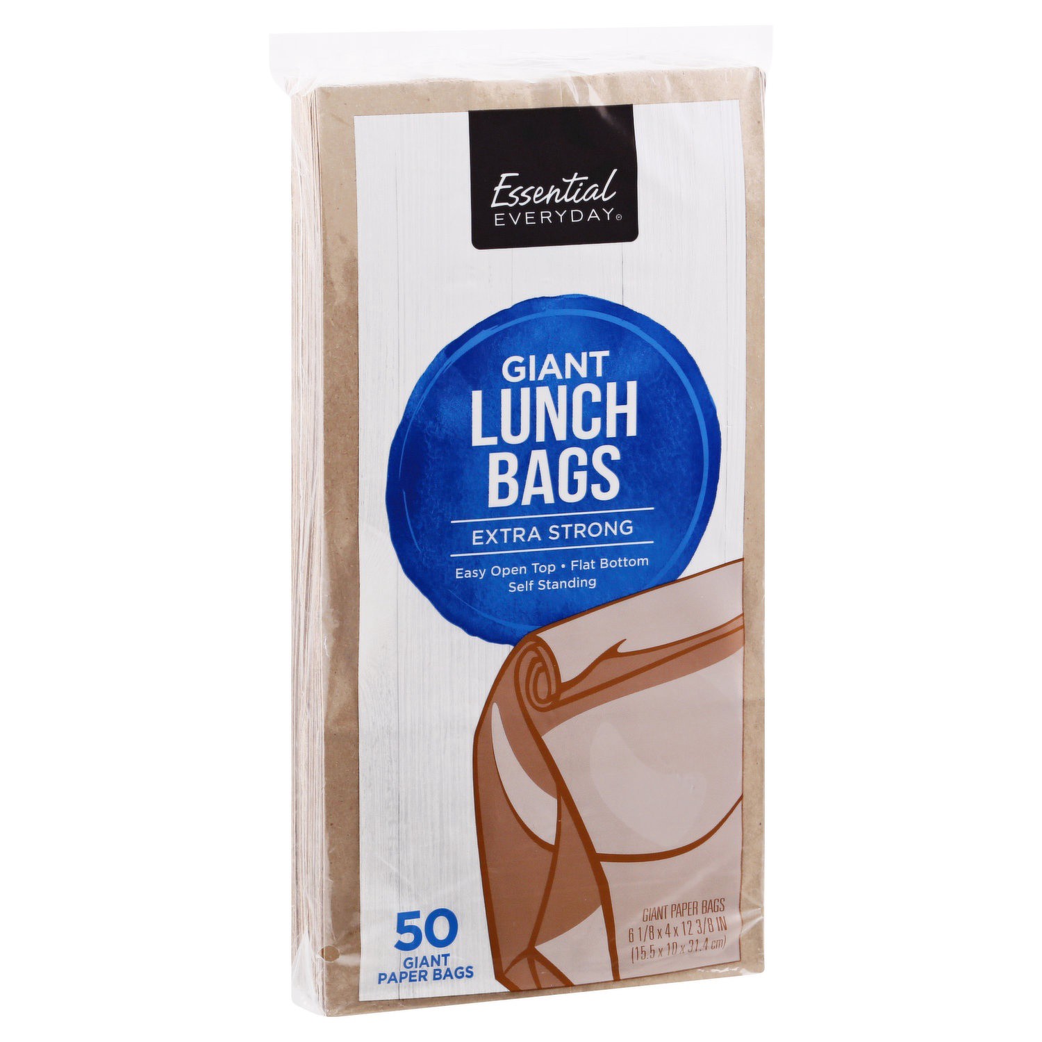 slide 1 of 1, Essential Everyday Giant Lunch Bags, 50 ct