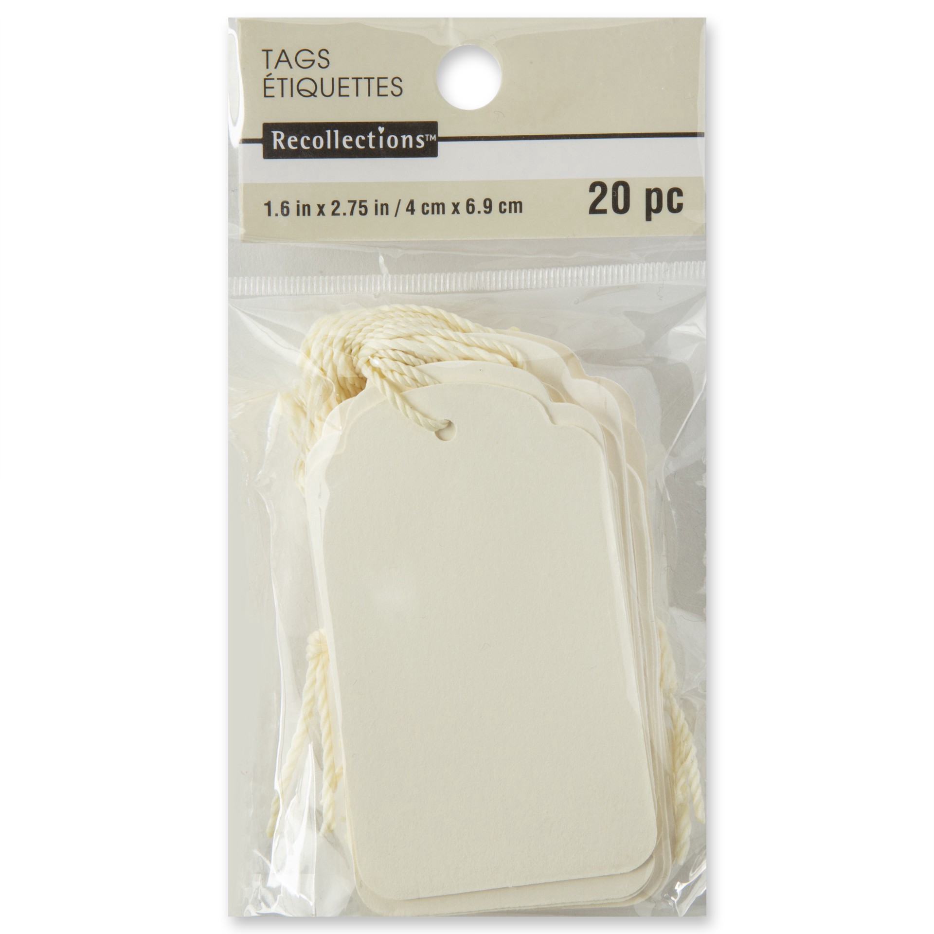 slide 4 of 5, Ivory Gift Tags By Recollections, 1.61 in x 2.75 in