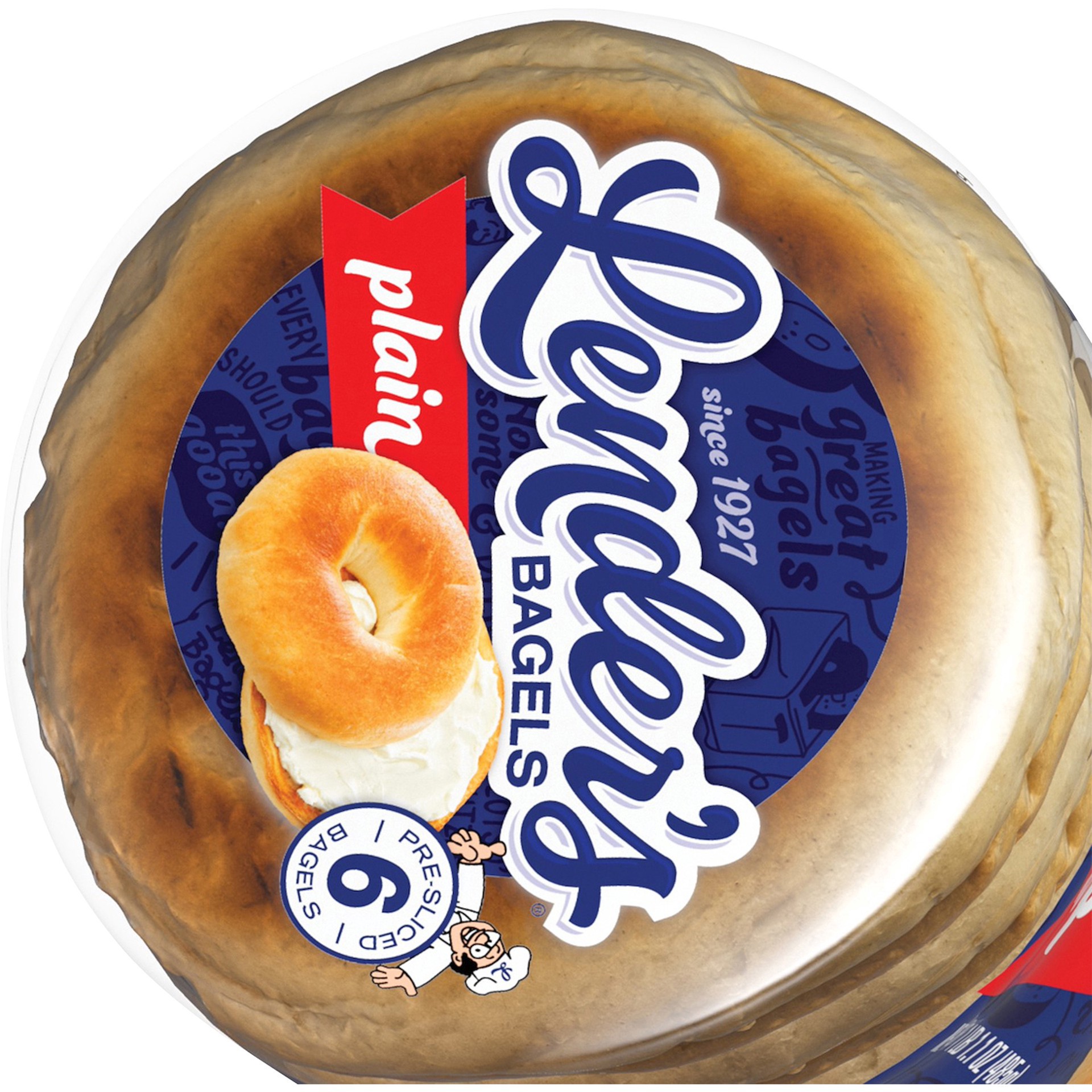 slide 3 of 4, Lender's Original Plain Bagels, 6 count, Pre-sliced Refrigerated Bagels, 17.1 oz Bag, 6 ct