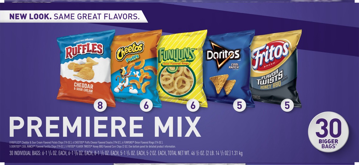 slide 3 of 11, Frito-Lay Bigger Bags Premiere Mix Snack Chips 30 oz, 30 oz