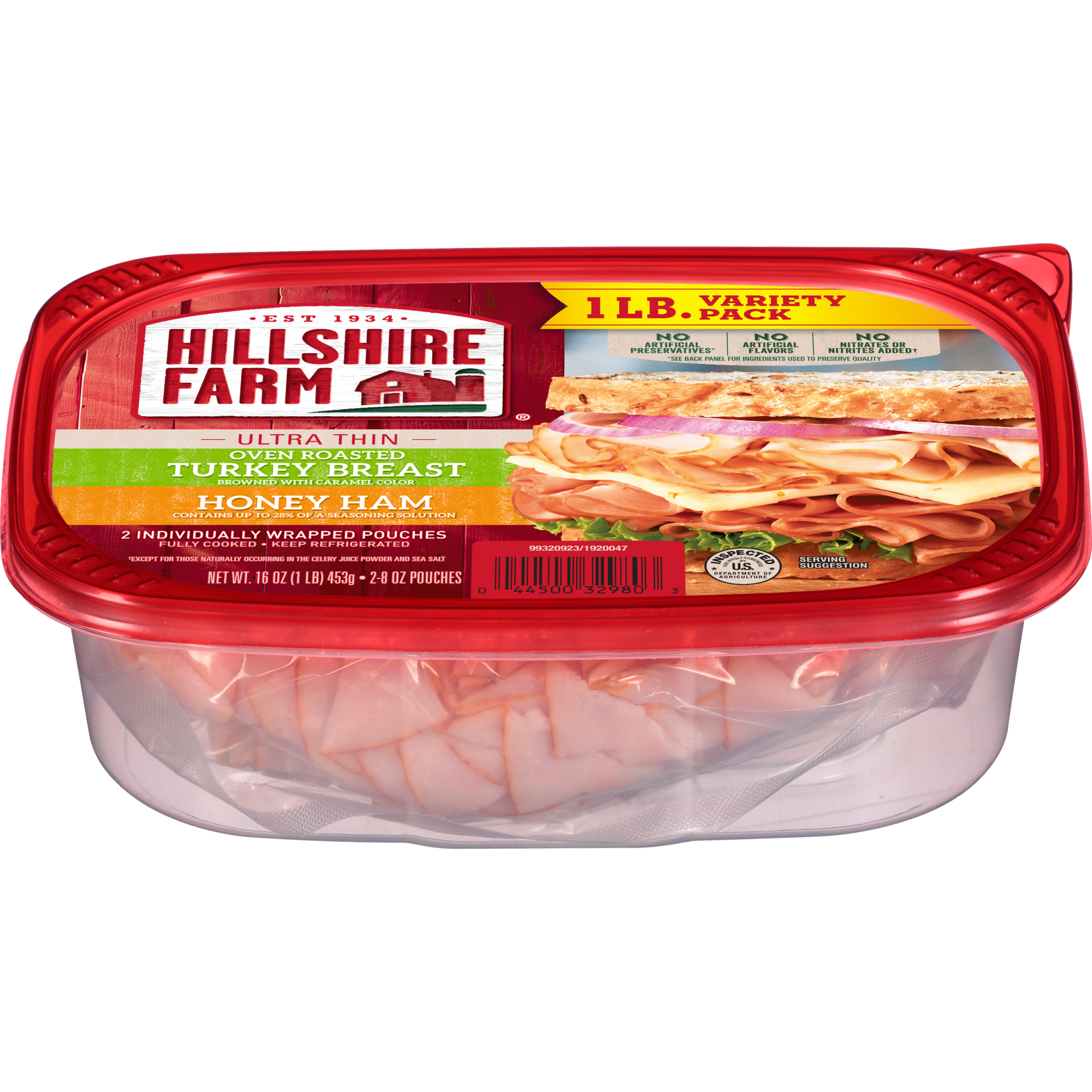 slide 1 of 4, Hillshire Farm Ultra Thin Sliced Lunchmeat, Turkey Breast & Ham, 16 oz
