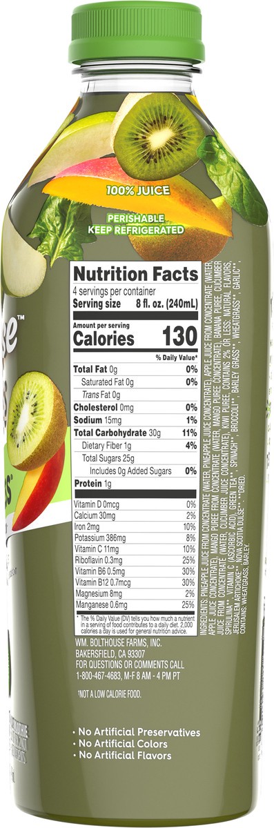 slide 5 of 5, Bolthouse Farms Green Goodness Fruit and Vegetable Juice, 32 oz, 32 oz