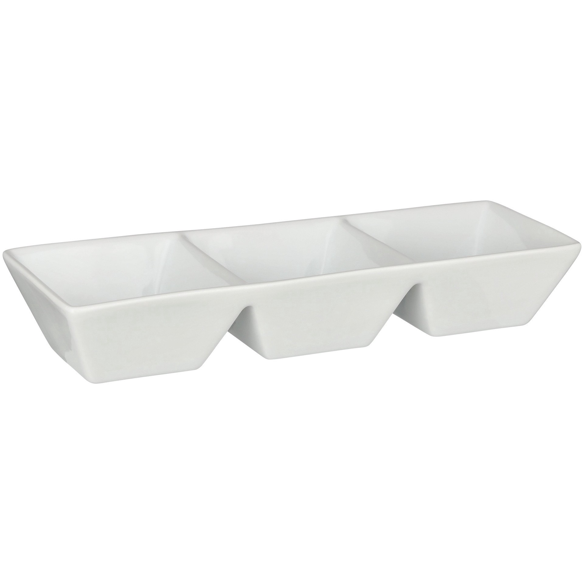 slide 1 of 1, our goods 3 Section Porcelain Server - White, 12 in x 4ftft x 2ftft