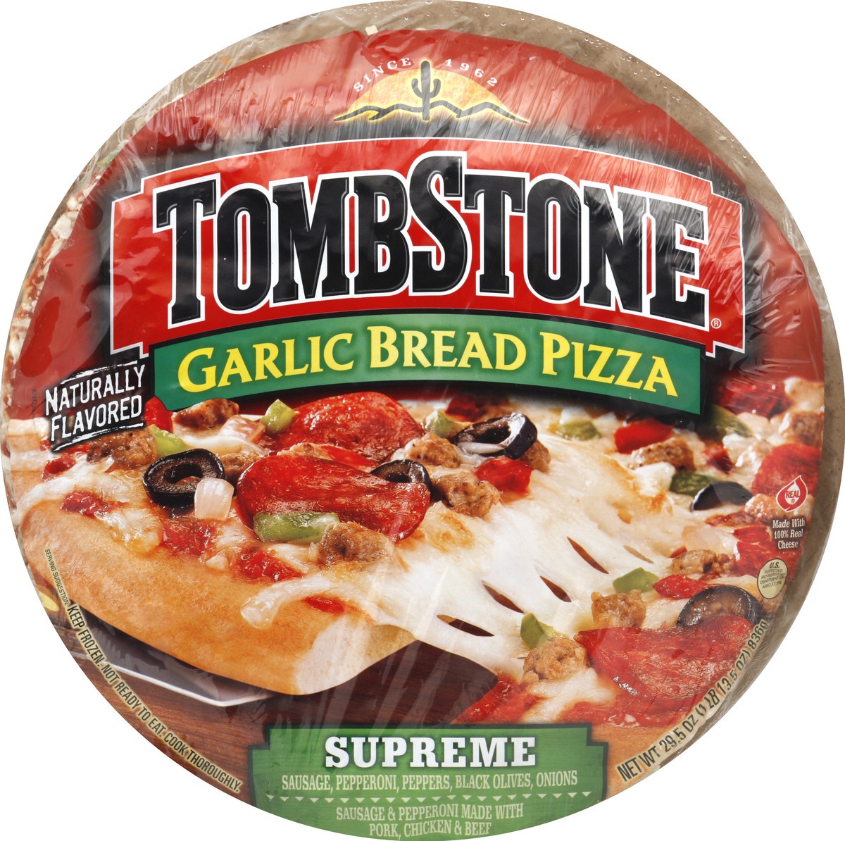 slide 6 of 6, Tombstone Supreme Garlic Bread Pizza, 1 ct