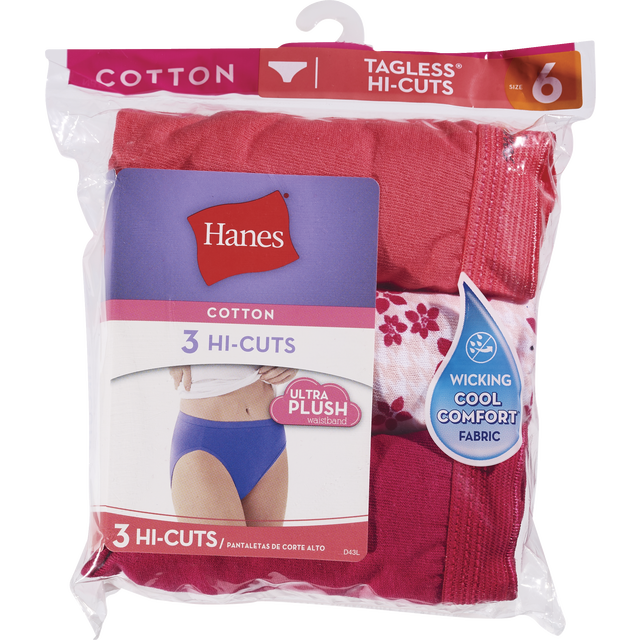 slide 1 of 1, Hanes Ladies High Cut Assorted Size, 3 ct