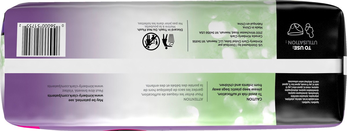 slide 4 of 9, U by Kotex Clean & Secure Overnight Maxi Pads with Wings, Extra Heavy Absorbency, 12 Count, 12 ct