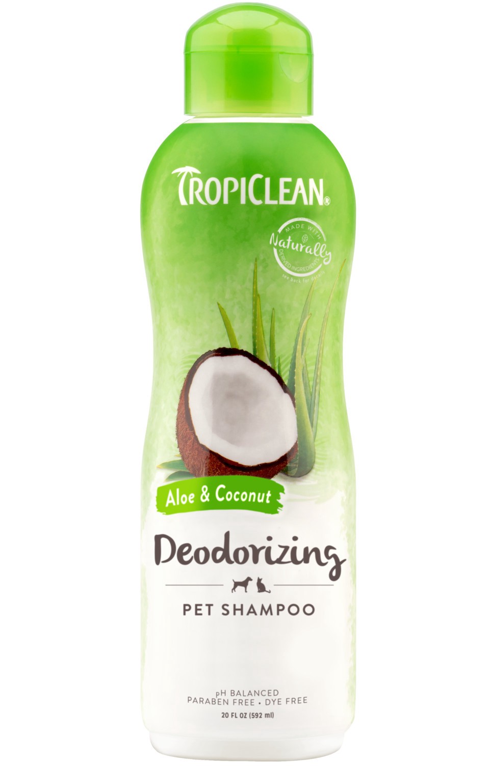 slide 1 of 10, TropiClean Aloe & Coconut Deodorizing Shampoo for Pets, 20oz, 20 fl oz