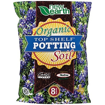 slide 1 of 1, New Earth Top Shelf Potting Soil, 8 qt