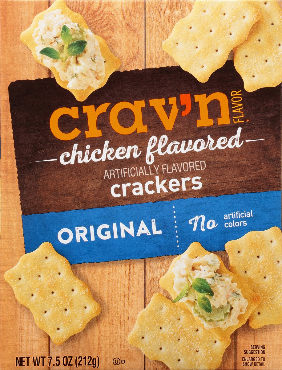 slide 1 of 9, Crav'n Flavor Original Chicken Flavored Crackers 7.5 oz, 7.5 oz