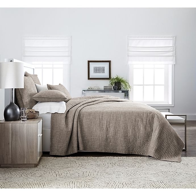 slide 1 of 3, Real Simple Dune Chambray Reversible Full/Queen Coverlet - Oatmeal, 1 ct