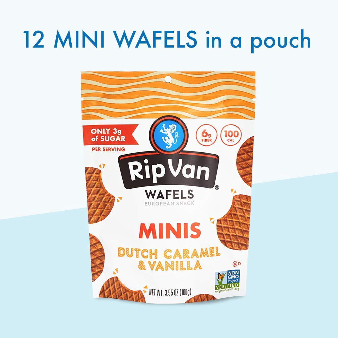 slide 2 of 5, Rip Van Wafel Mini Cookies Snack Pouch Dutch Caramel And Vannilla, 3.55 oz