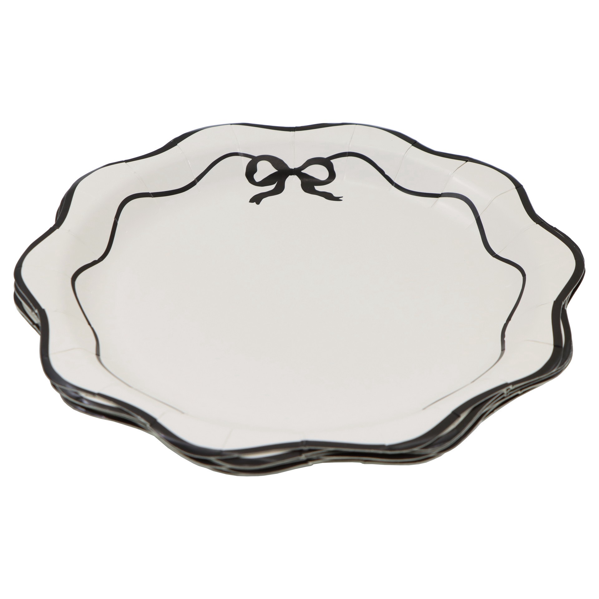 slide 2 of 2, 9" Scalloped Bow Paper Dinner Plates, 8ct. By Celebrate It, 8 ct